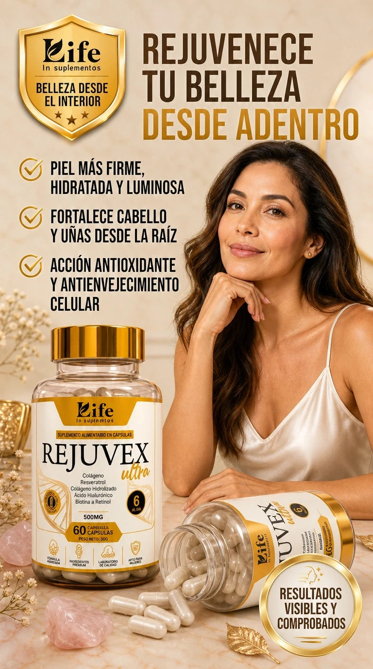 🌿 REJUVEX ULTRA 5 EN 1 – FÓRMULA AVANZADA PARA TU BIENESTAR Y BELLEZA